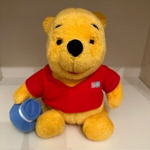 Vintage Disney's Winnie The Pooh 1994 Teddy Bear Plush With Honey Pot Mattel 12’